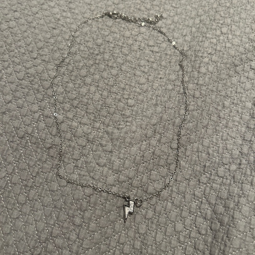 Silver Lightning Bolt Necklace